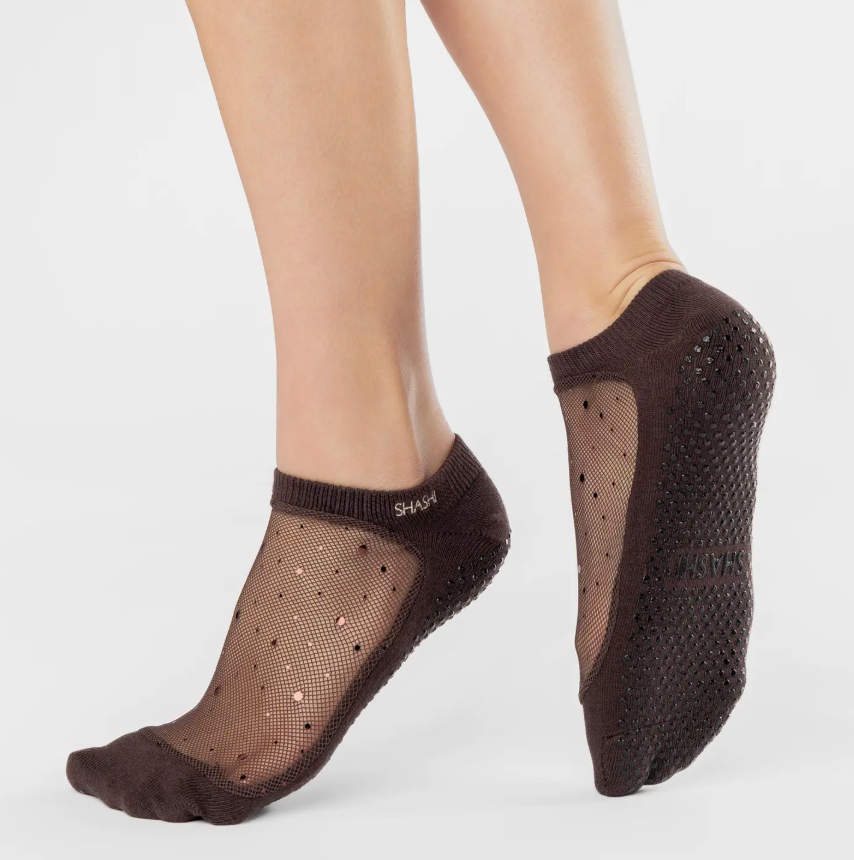 Sparkle Mesh Grip Sock