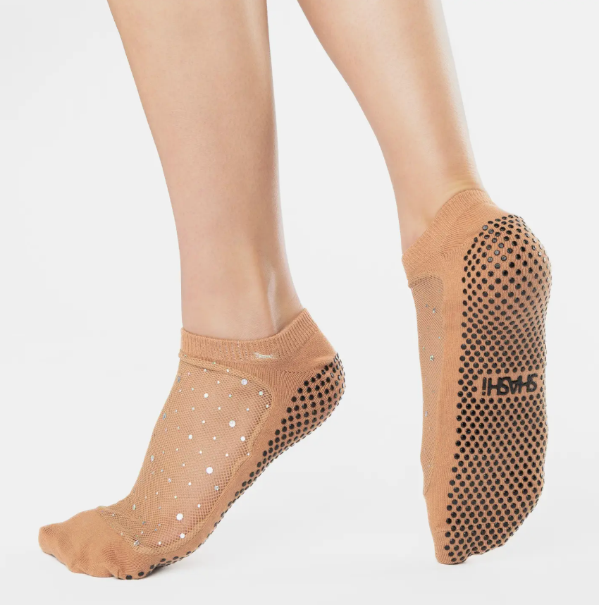 Sparkle Mesh Grip Sock